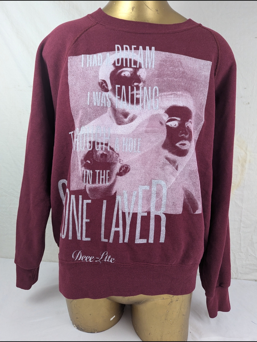 Deee-Lite Maroon Sweatshirt With Band  Lyrics On Front XL Unisex
